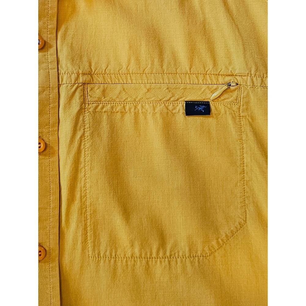 Arc'teryx Frontera Yellow Short Sleeve Button Down Technical Shirt Large EUC - Picture 6 of 6